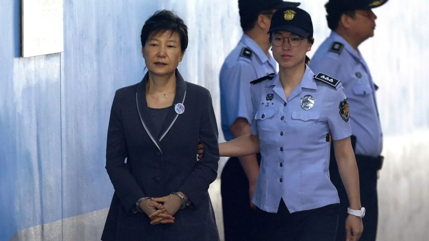 Former South Korean President Park Geun-hye is shown on her way to a court appearance. (AP)