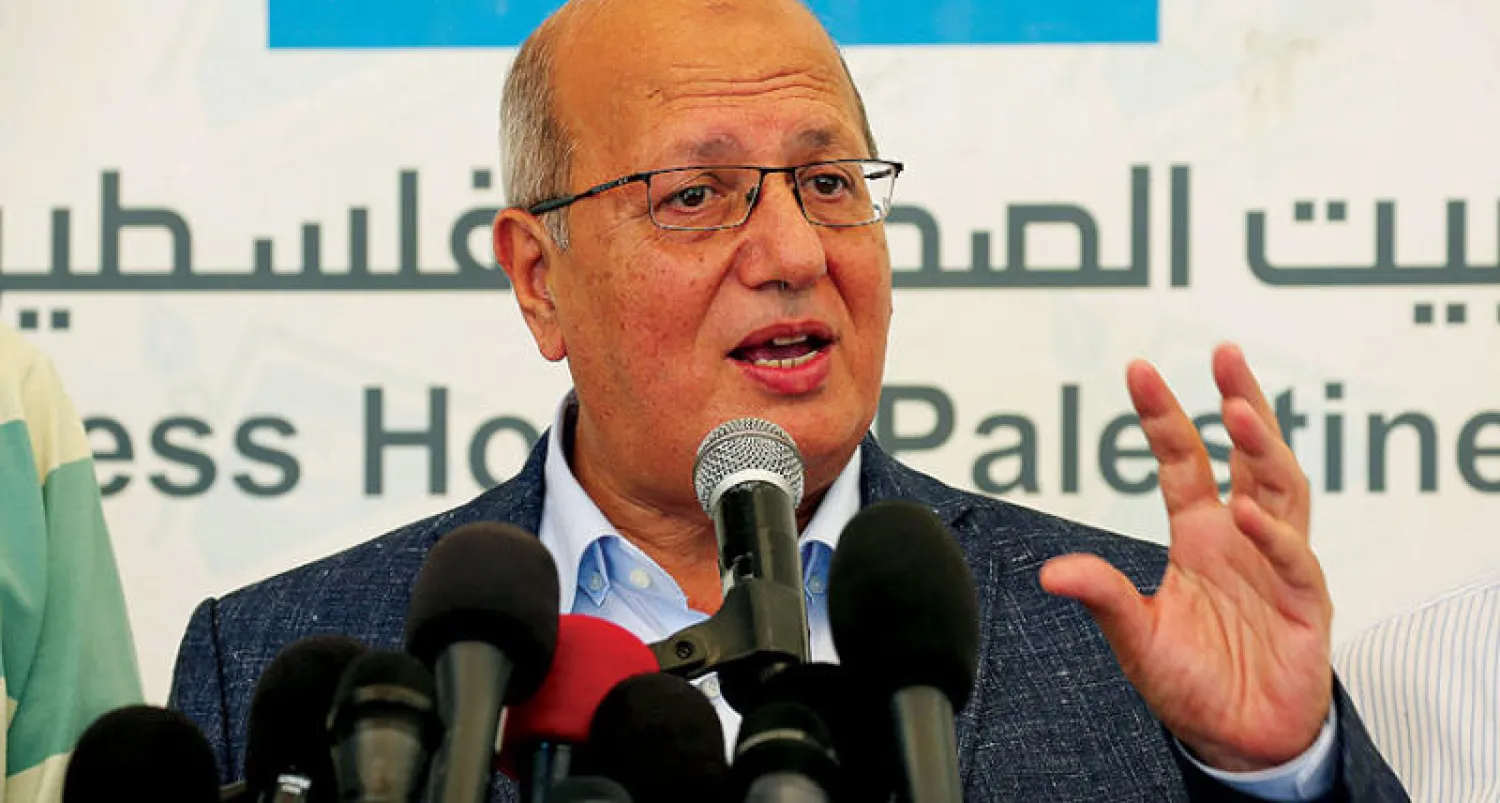 جمال الخضري يتحدث في مؤتمره الصحافي أمس (رويترز)