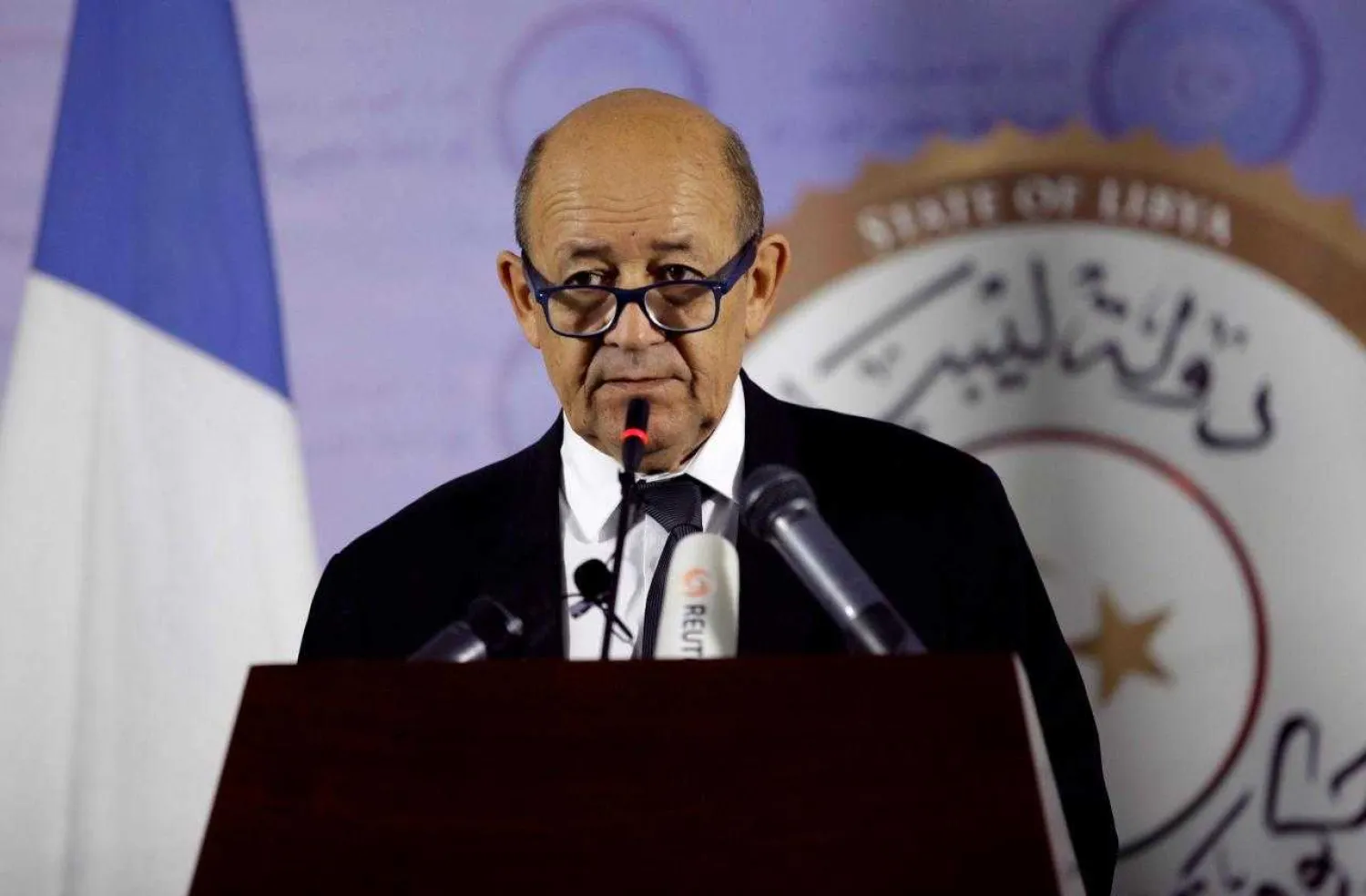 French Foreign Affairs Minister Jean-Yves Le Drian speaks during a news conference in Tripoli, Libya September 4, 2017 (File photo: Reuters)