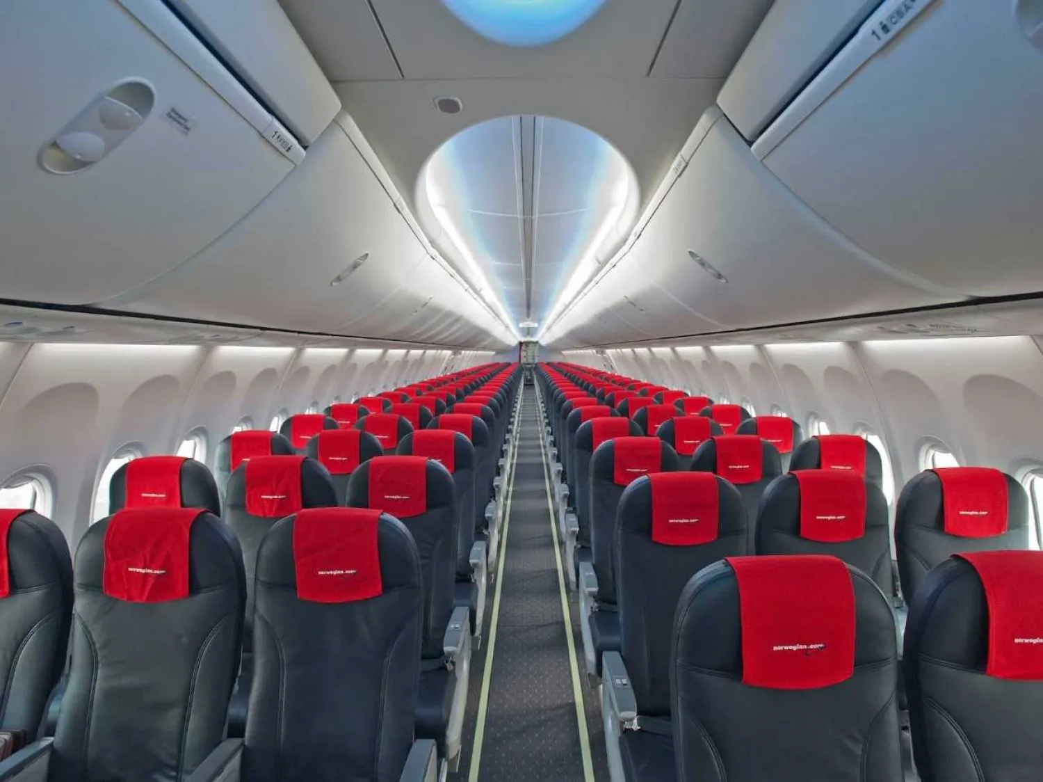 Inside a Norwegian Air Boeing 737. Boeing