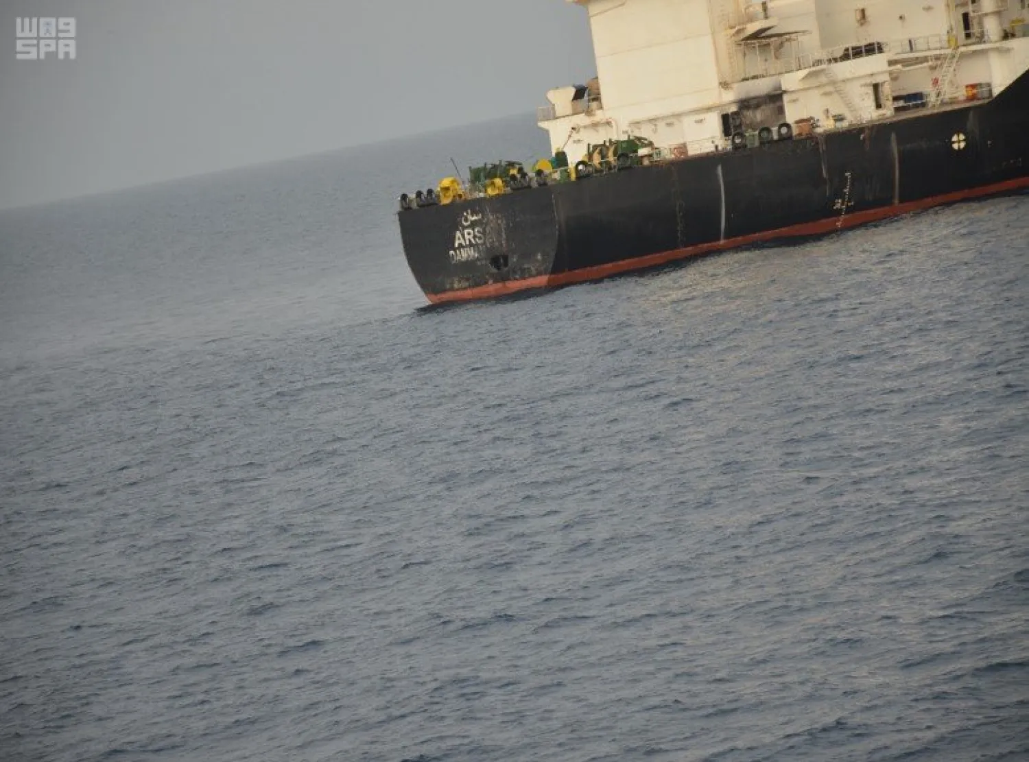 The Arab coalition thwarts a Houthi attack against a Saudi tanker in the Red Sea. (SPA)