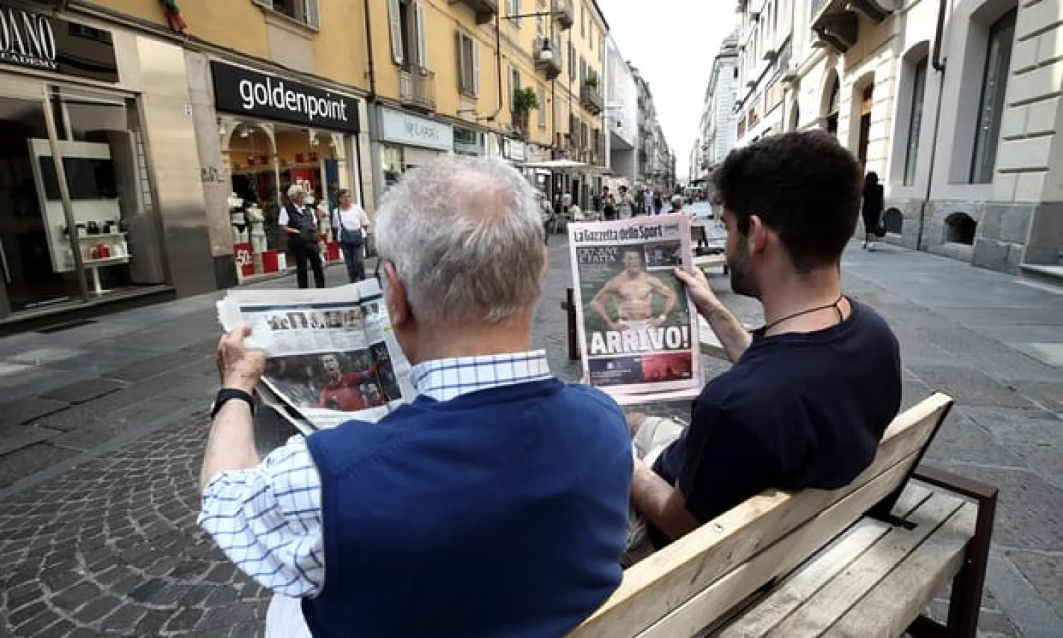  Cristiano Ronaldo is big news in Turin but too many fans across Italy have to read the financial pages. Photograph: Isabella Bonotto/AFP/Getty Images
