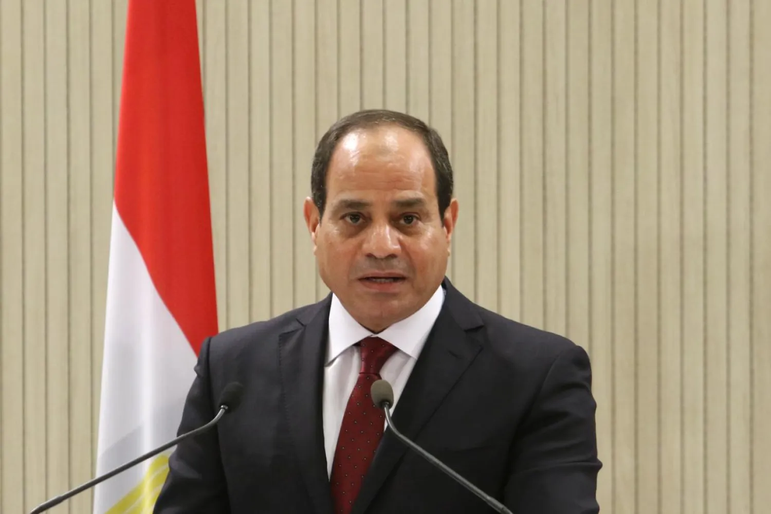  Egyptian President Abdel Fattah el-Sisi speaks during a news conference at the Presidential Palace in Nicosia, Cyprus November 20, 2017.
