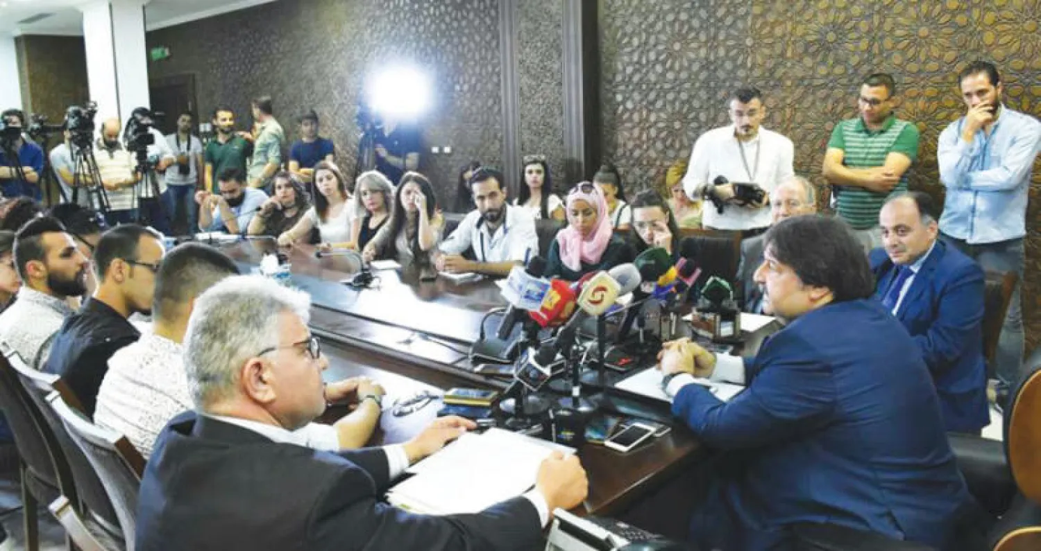 جانب من المؤتمر الصحافي للأحمد (موقع الوزارة)