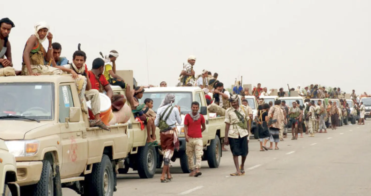 مقاتلون من المقاومة اليمنية المشتركة في جنوب الحديدة (إ.ب.أ)