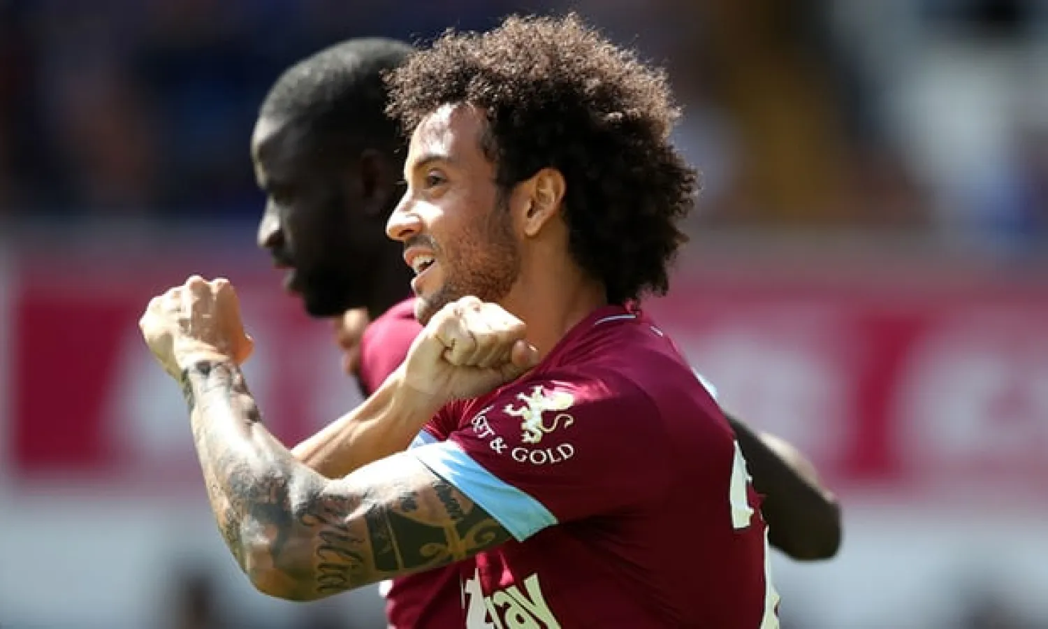  Felipe Anderson celebrates scoring in a friendly. Photograph: John Walton/PA
