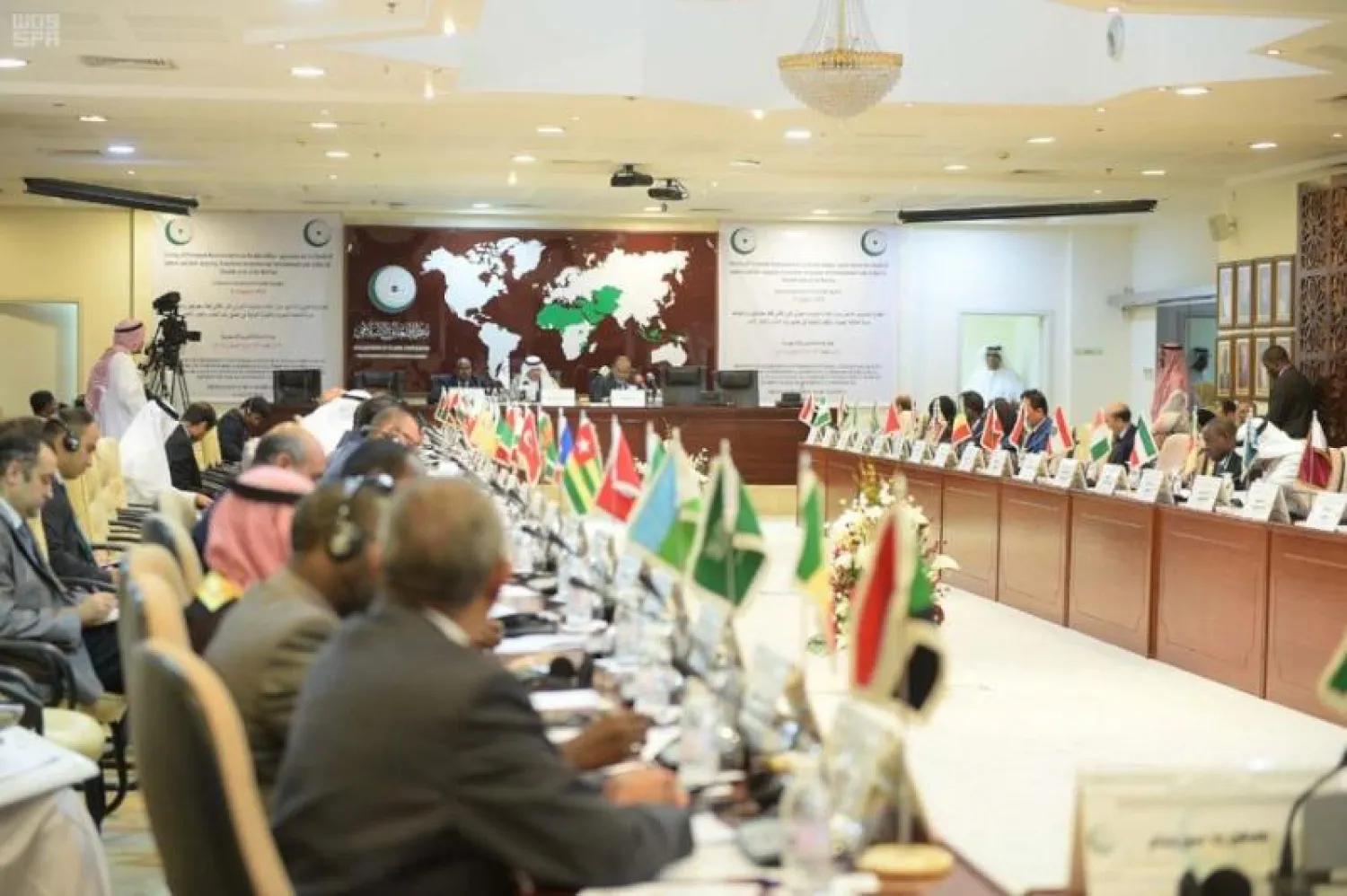 جانب من اجتماع منظمة التعاون الإسلامي في جدة (واس)