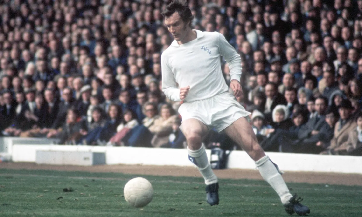  Paul Madeley appearing for Leeds Utd against Wolves in 1973. Photograph: Colorsport