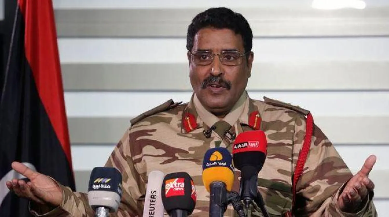 المتحدث الرسمي باسم القائد العام للجيش الليبي العميد أحمد المسماري (رويترز)
