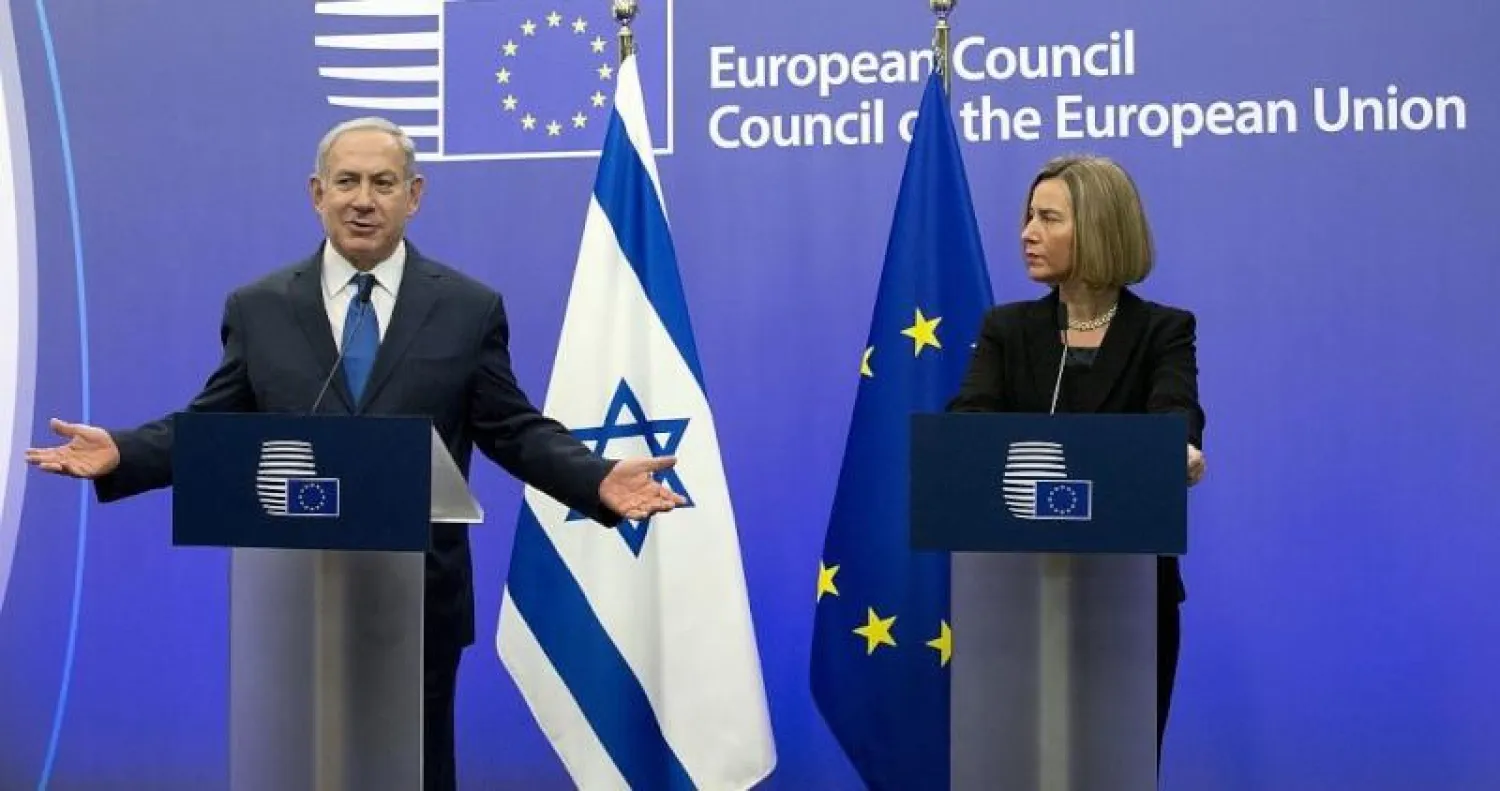 مسؤولة السياسة الخارجية في الاتحاد الأوروبي فيدريكا موغيريني ورئيس الوزراء الإسرائيلي بنيامين نتنياهو (أرشيف - أ.ب)
