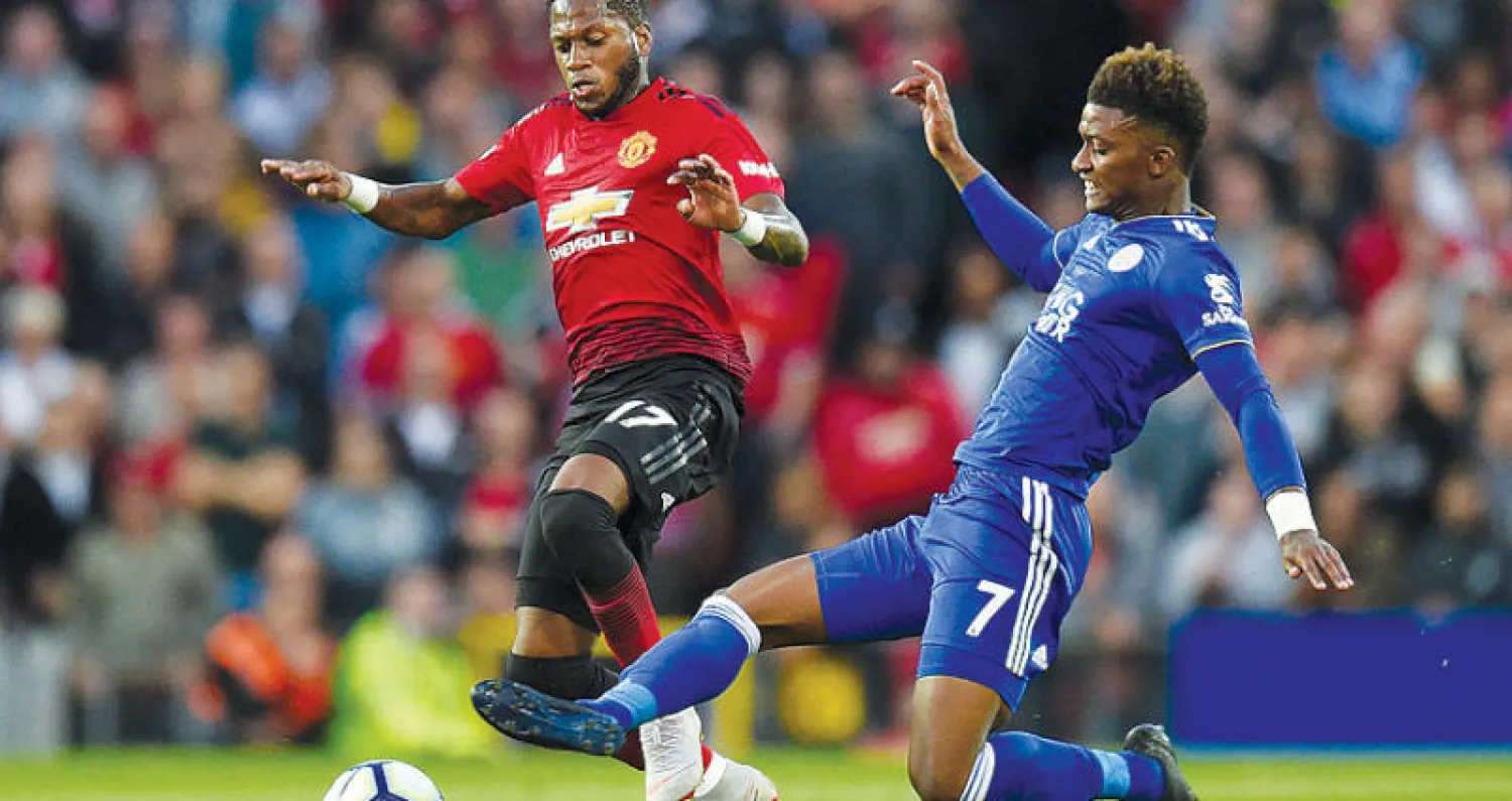 فريد شارك في المباراة الافتتاحية لمانشستر يونايتد وليستر (أ.ف.ب)