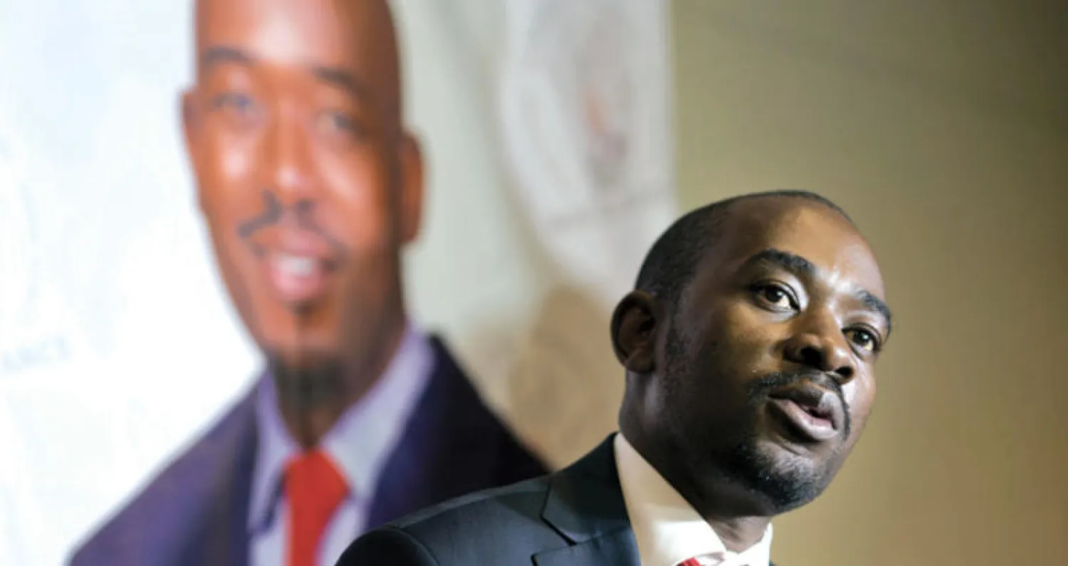 زعيم المعارضة نيلسون تشاميسا يزعم أنه فاز بـ56 بالمائة من الأصوات في الانتخابات (أ.ب)