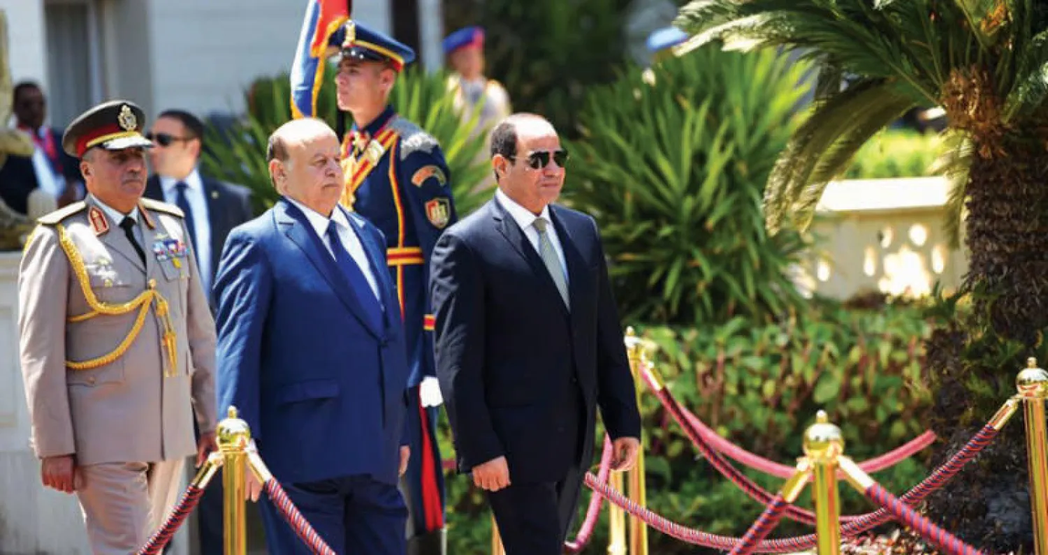 الرئيسان المصري واليمني في القاهرة أمس («الشرق الأوسط»)