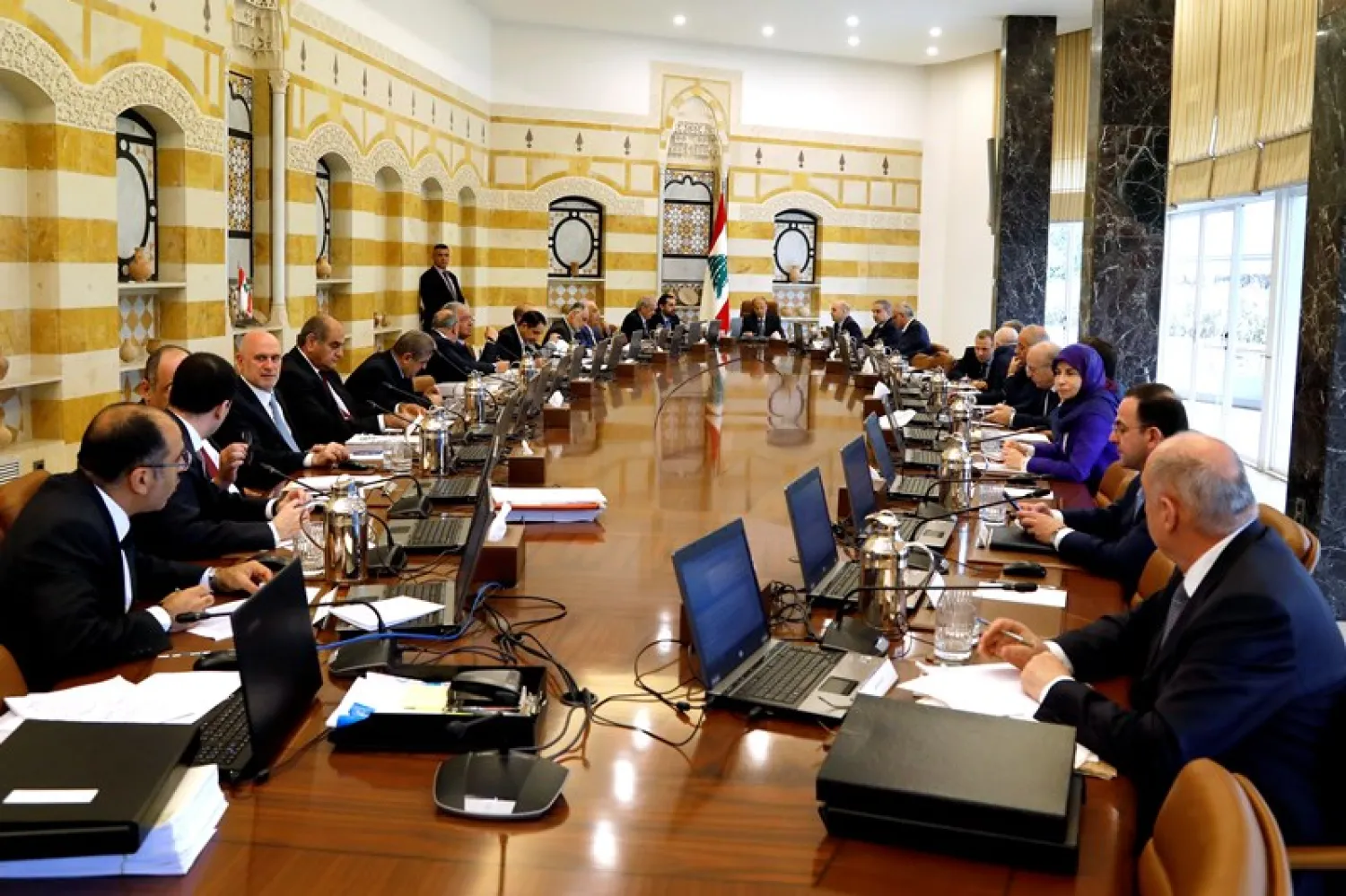 Lebanese President Michel Aoun chairs a cabinet session at the Baabda presidential palace. (NNA)