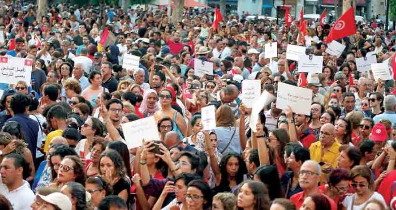 جانب من الاحتجاجات في تونس العاصمة للمطالبة بالمساواة في الإرث (رويترز)