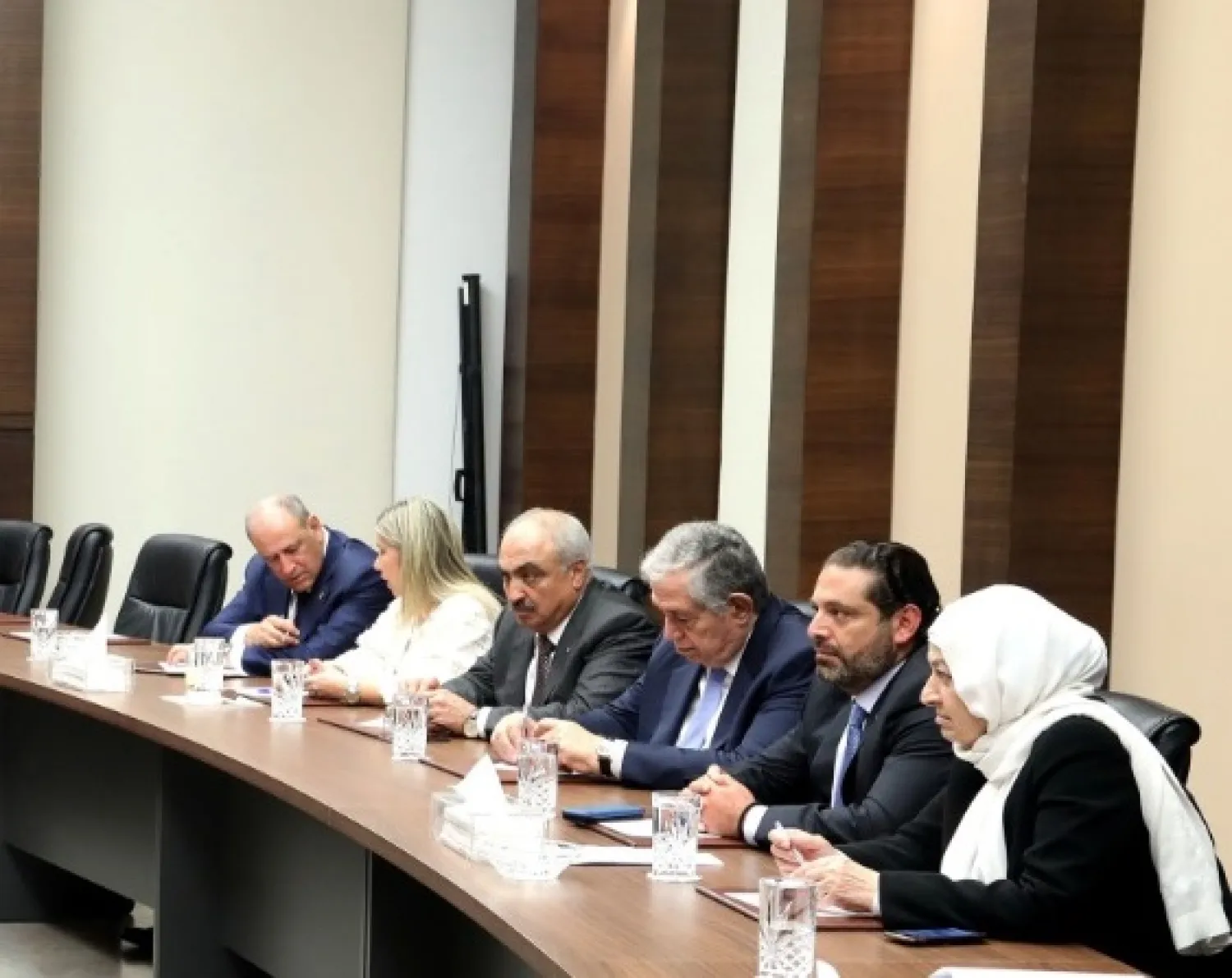 Prime Minister-designate Saad Hariri chairs the weekly meeting of al-Mustaqbal parliamentary bloc at the Center House in Beirut. Dalati and Nohra photo