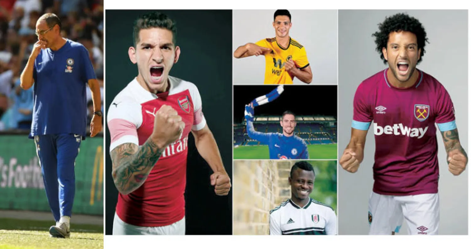 فيليبي أندرسون  -  راؤول خيمينيز  -  جورجينيو  -  جان ميشيل سيري  -  لوكاس توريرا  -  ساري اصطحب جورجينيو معه من نابولي (رويترز)