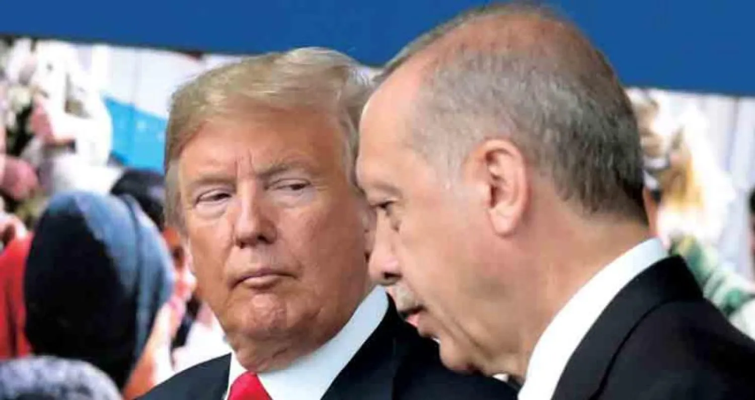 الرئيس الأميركي ترمب مع نظيره التركي إردوغان خلال لقاء الشهر الماضي (أ.ف.ب)