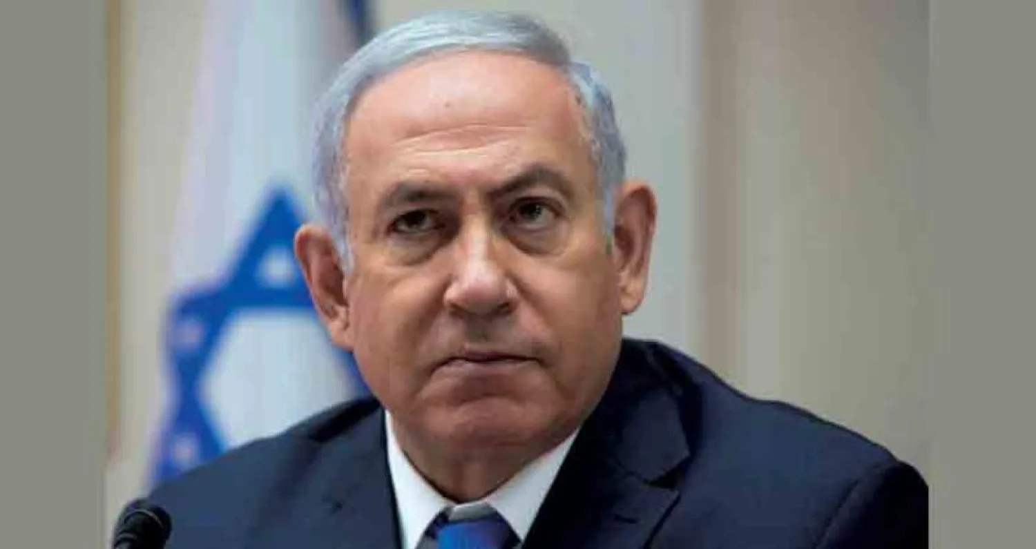 بنيامين نتنياهو خلال اجتماع حكومي الشهر الماضي (أ.ب)