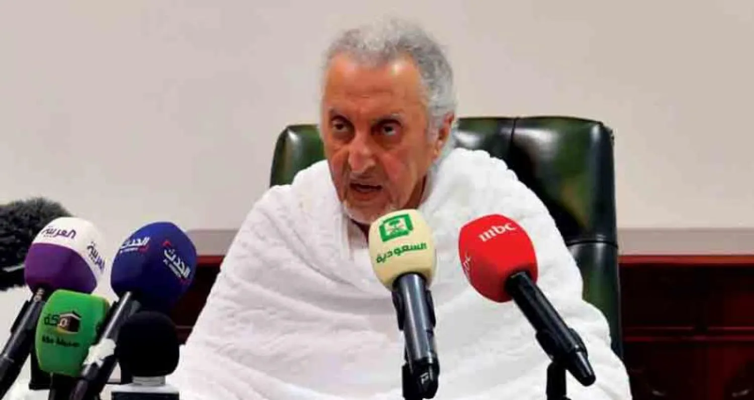 الأمير خالد الفيصل خلال المؤتمر الصحافي أمس («الشرق الأوسط»)