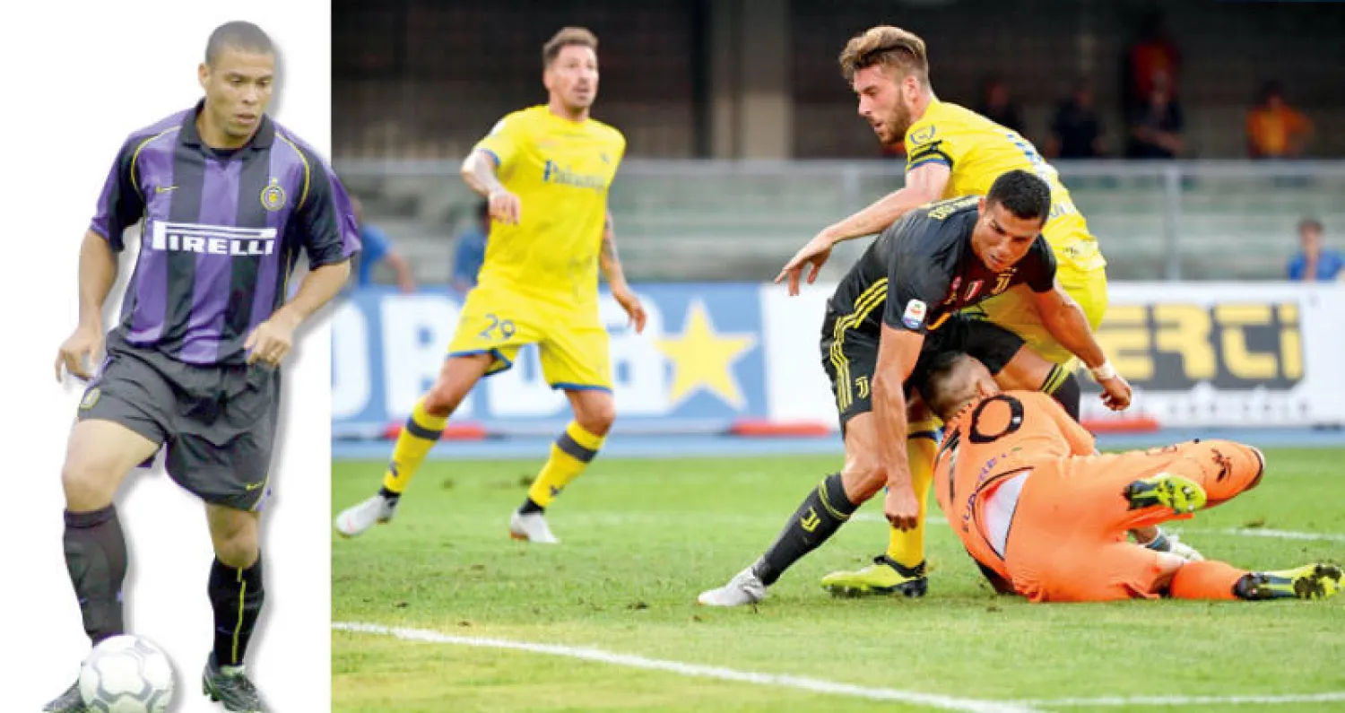 رونالدو في أولى مبارياته في الدوري الإيطالي أمام كييفو (أ.ف.ب)  -  رونالدو البرازيلي أحدث انقلاباً في الدوري الإيطالي («الشرق الأوسط»)