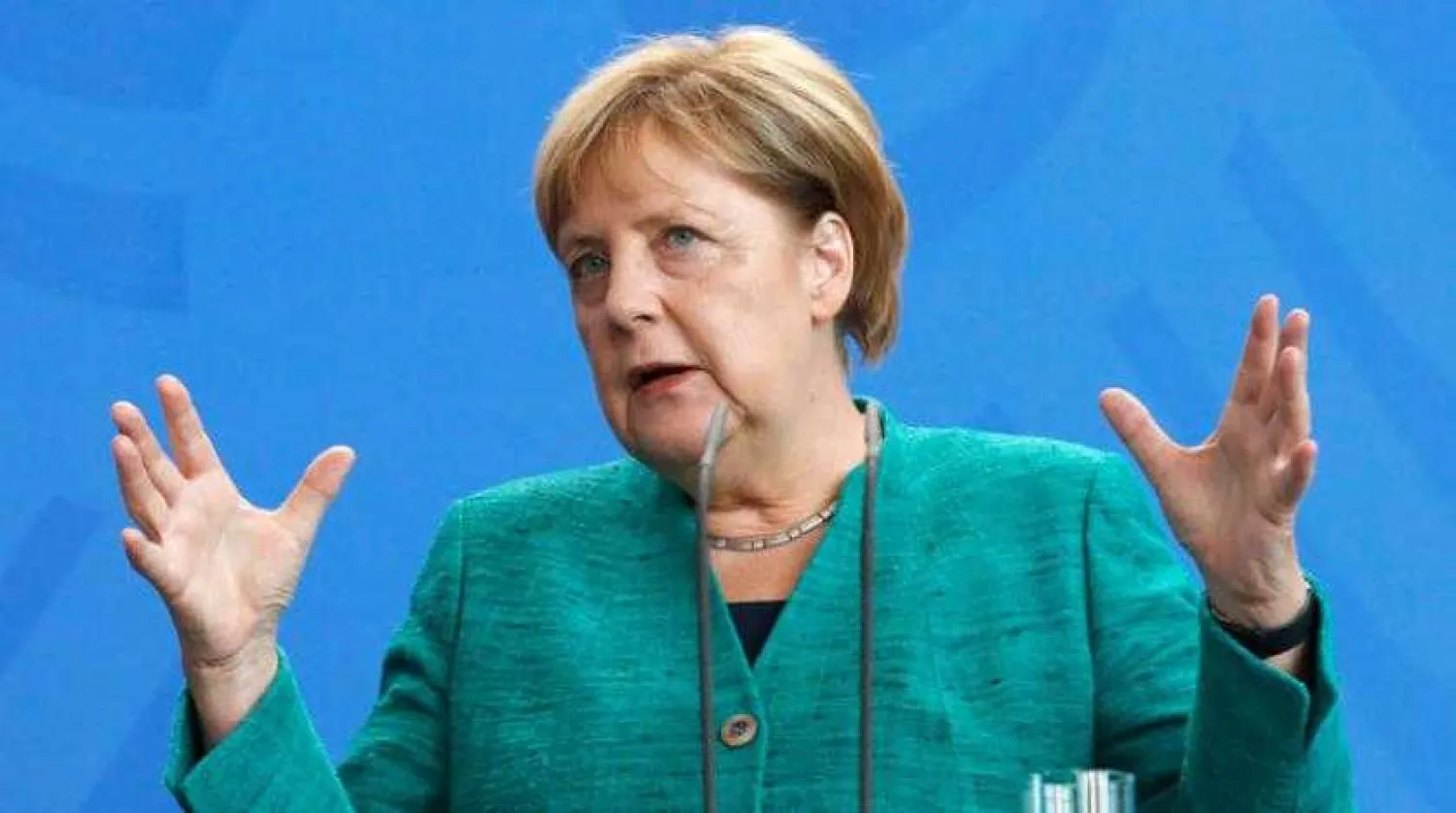 German Chancellor Angela Merkel at a press conference in Berlin. EPA file photo