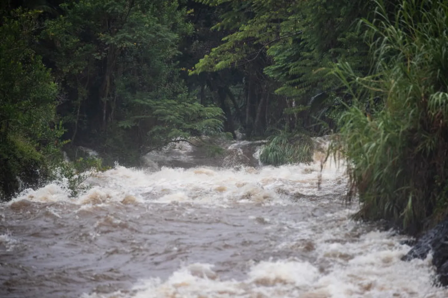 سيول سببتها العاصفة المدارية التي ضربت هاواي (إ.ب.أ)