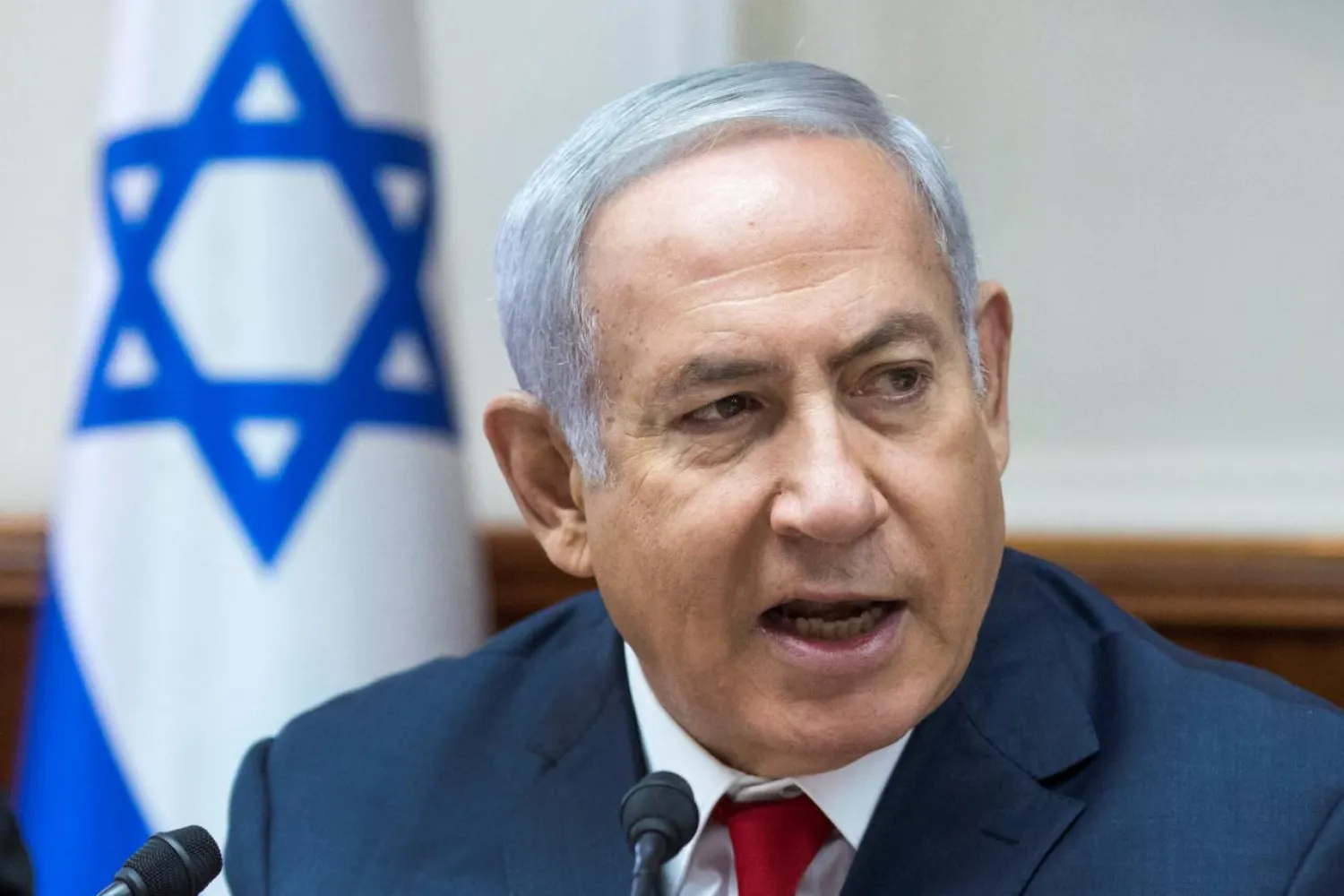 Israeli Prime Minister Benjamin Netanyahu attends the weekly cabinet meeting at his office in Jerusalem August 12, 2018. Jim Hollander /Pool via Reuters/File Photo 