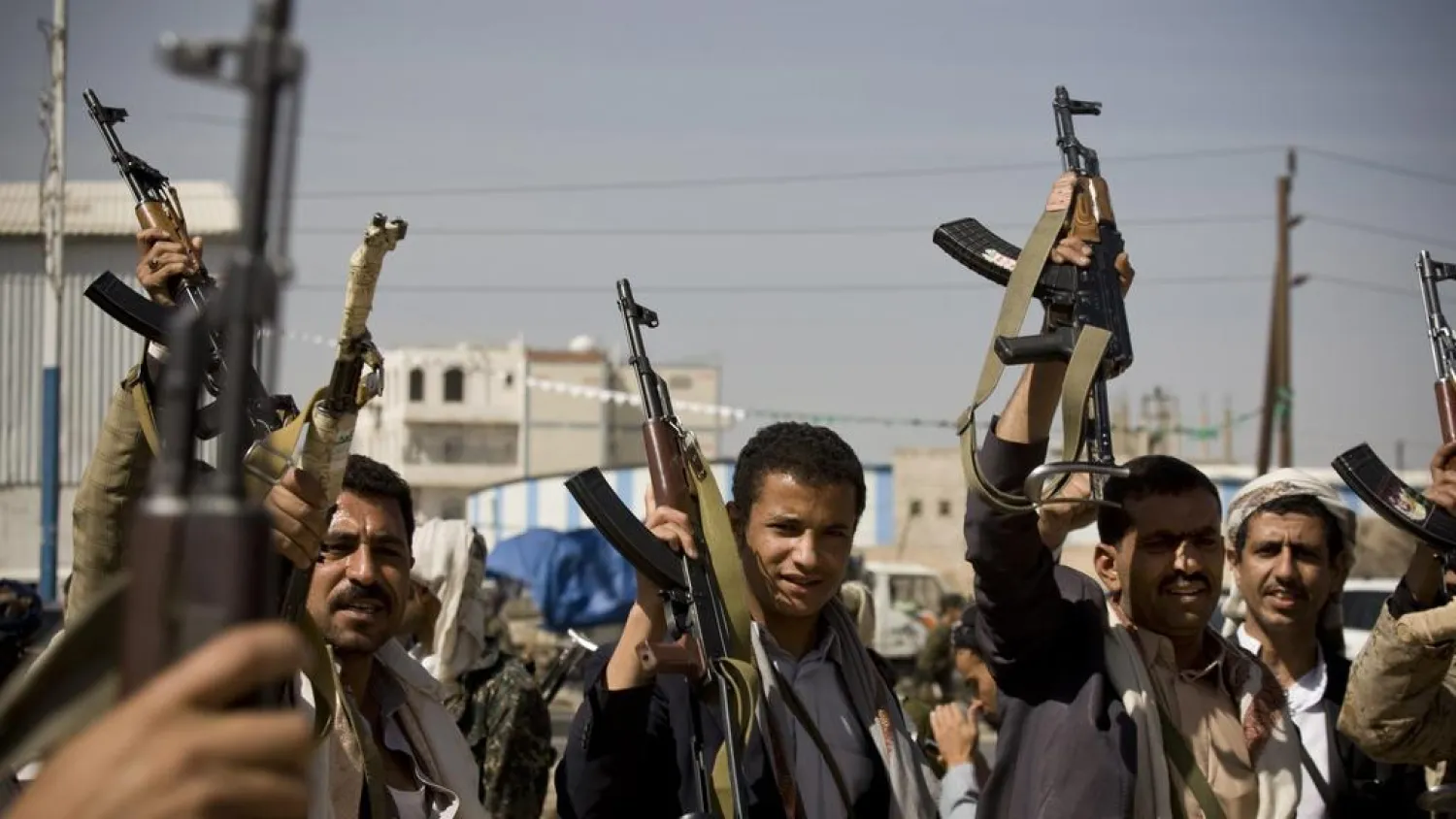 Houthi militias in Sanaa, Yemen. (AP)