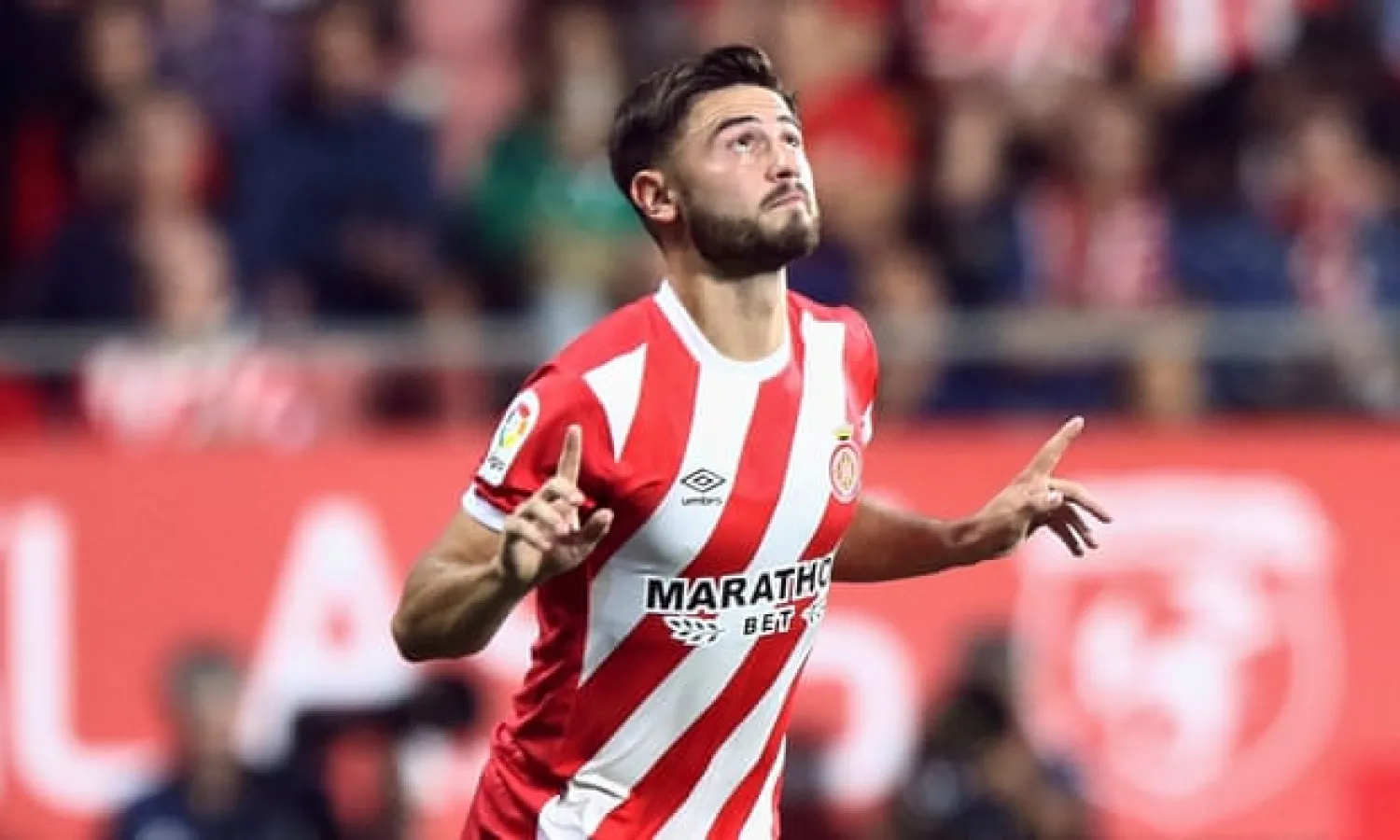 Patrick Roberts makes his Girona debut as a substitute against Valladolid. He is the only English player currently in a La Liga squad. Photograph: Bagu Blanco/Rex/Shutterstock
