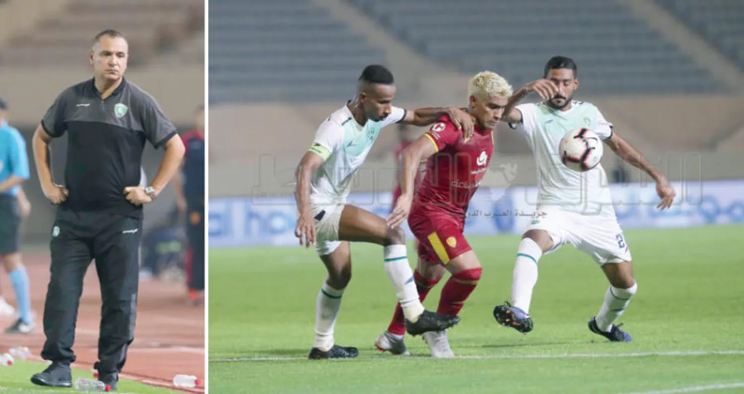 جانب من مواجهة فريقي الفتح والقادسية أول من أمس (تصوير: عيسى الدبيسي)  -  فتحي الجبال مدرب الفتح («الشرق الأوسط»)