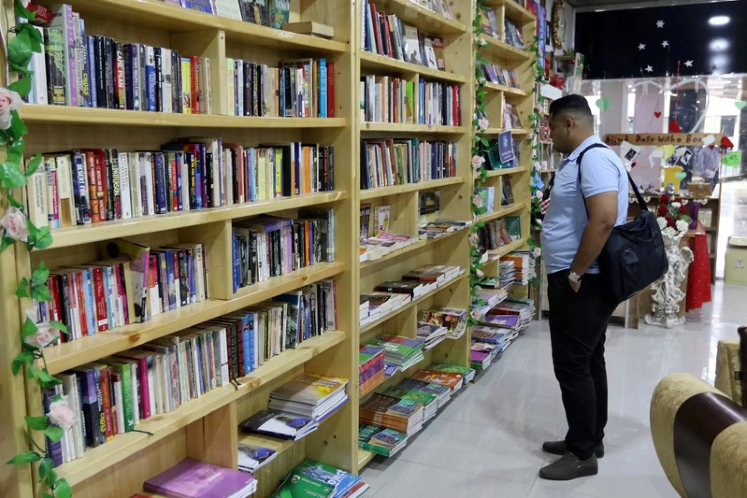A man looks at books at a bookstore in Kirkuk, Iraq. (Reuters)