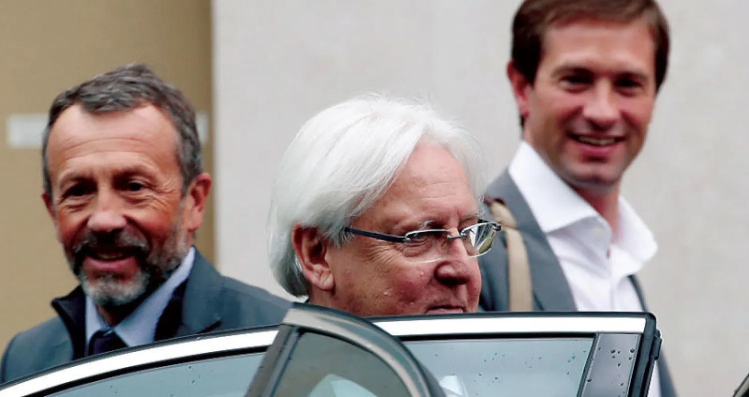 مارتن غريفيث في جنيف أمس (رويترز)