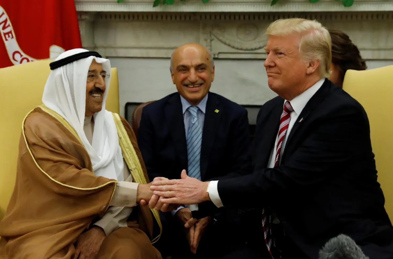 US President Donald Trump welcomes Emir of Kuwait Sabah Al-Ahmad Al-Jaber Al-Sabah in the Oval Office at the White House in Washington, US (File Photo: Reuters)
