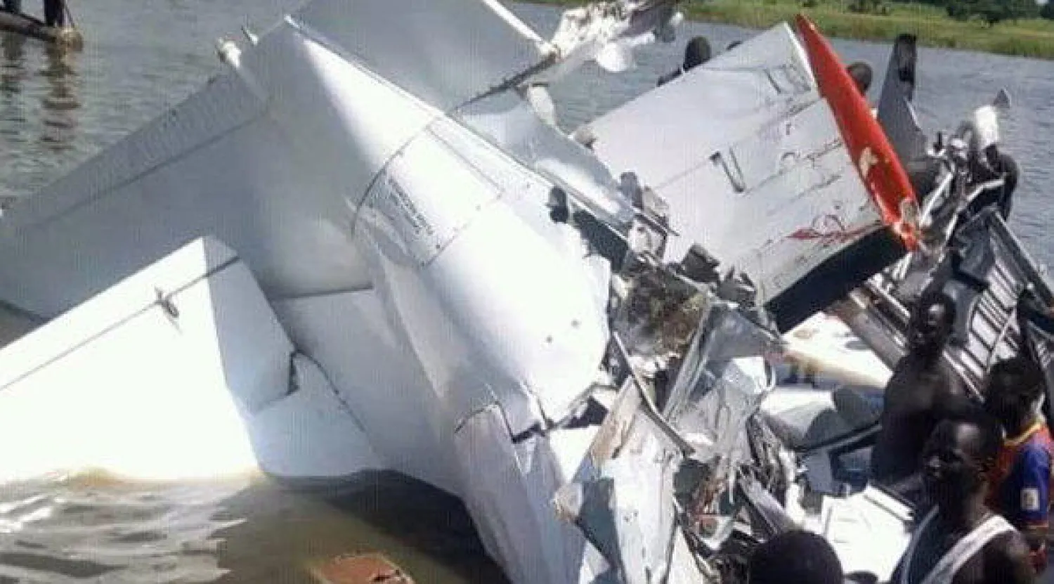 مشهد من تحطم الطائرة السودانية (تويتر)