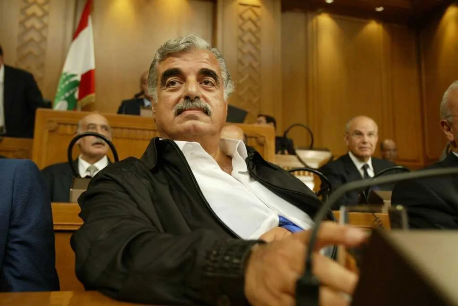 A September 3, 2004 photo of then Lebanese Prime Minister Rafik Hariri in parliament. AFP