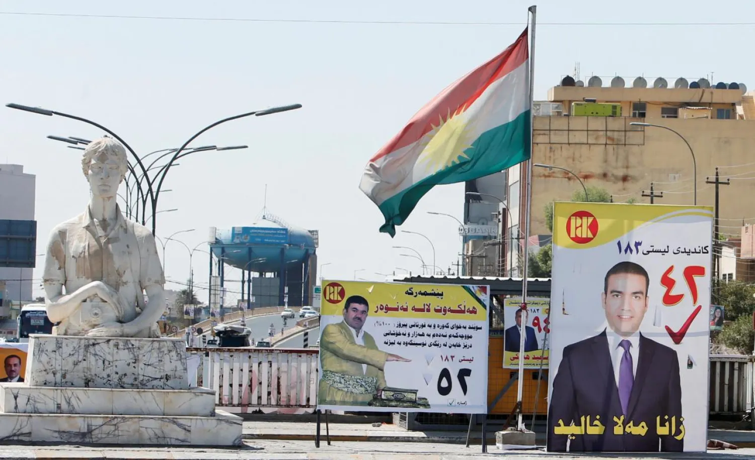 Campaign posters are seen ahead of regional elections, in Erbil, Iraq September 11, 2018. REUTERS/Azad Lashkari