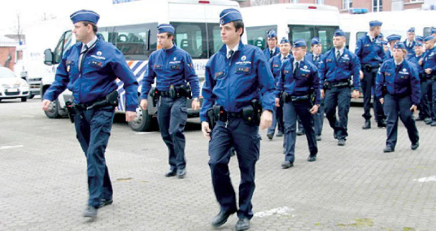 صورة لعناصر الشرطة في شوارع بروكسل (تصوير: عبد الله مصطفى)