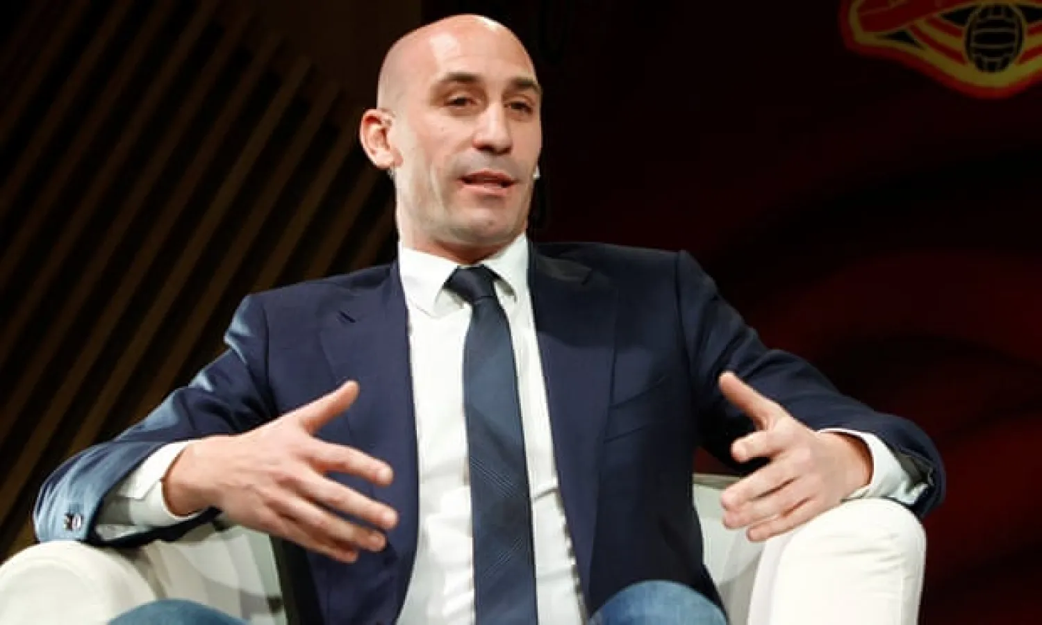  Luis Rubiales says: ‘Football itself, the actual game, is a healthy sport. As for what’s around it, there are some elements I don’t like.’ Photograph: Alvaro Sanchez/EPA
