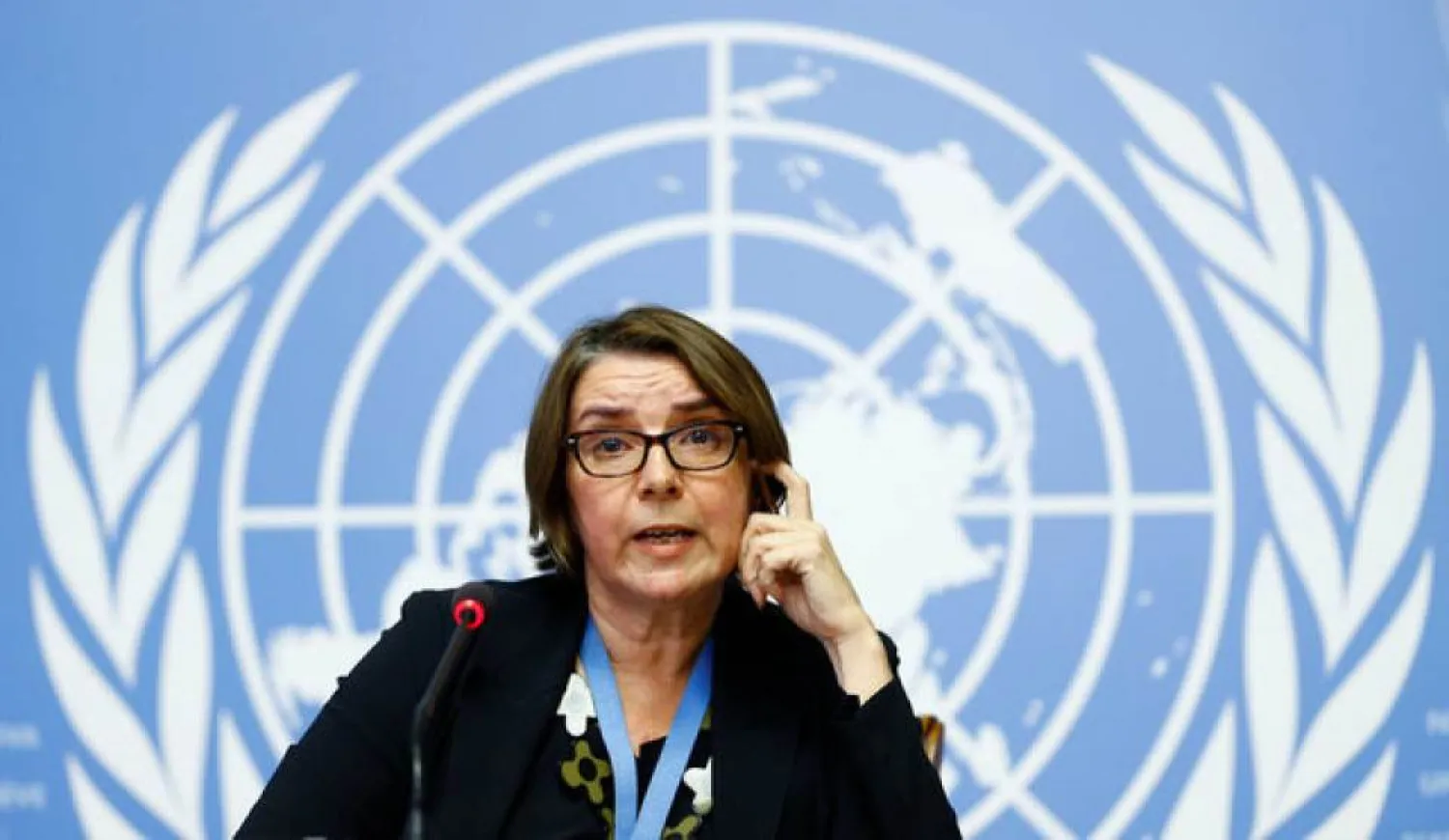 Catherine Marchi-Uhel, head of the International, Impartial and Independent Mechanism (IIIM) attends a news conference on Syria crimes at the United Nations in Geneva, Switzerland September 5, 2017. REUTERS/Denis Balibouse