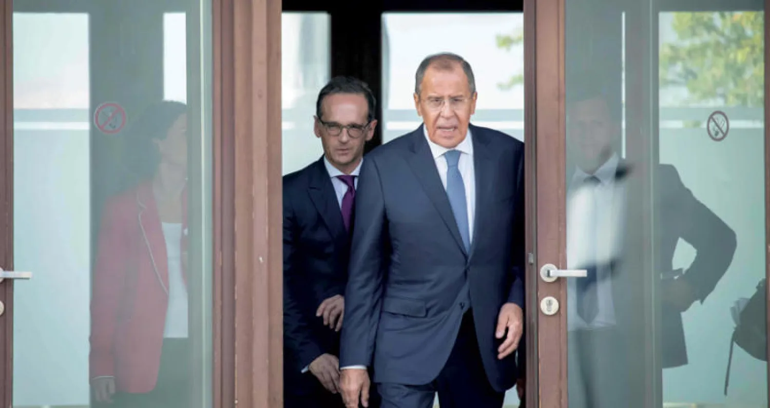 وزيرا خارجية روسيا وألمانيا لدى لقائهما أول من أمس في برلين (أ.ف.ب)