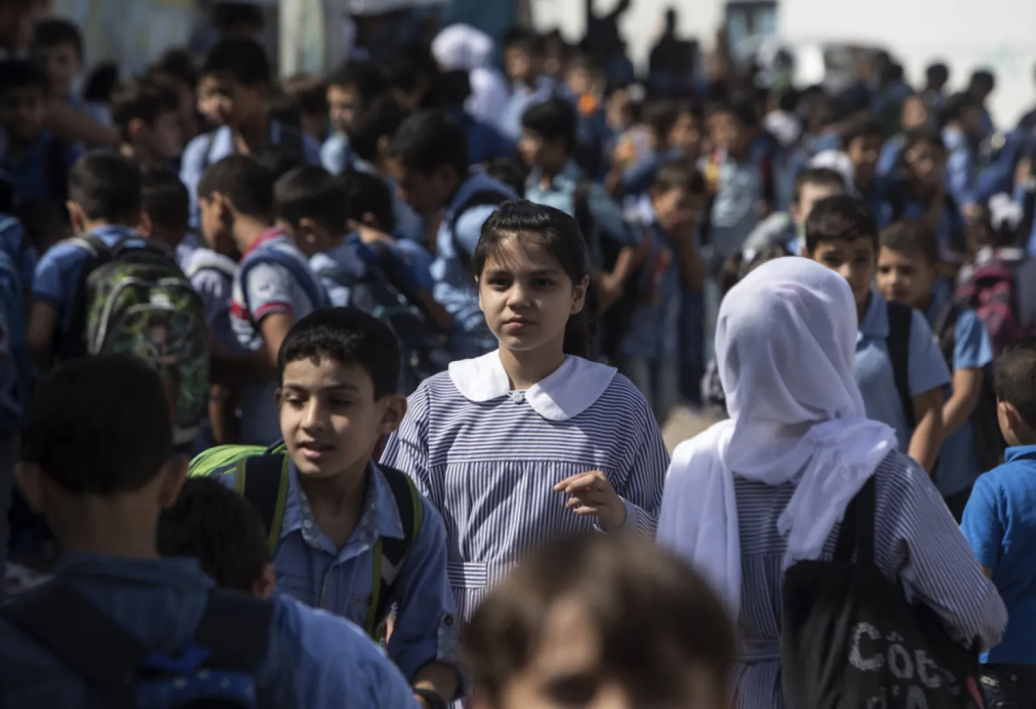 Palestinian students in Gaza. (AFP)