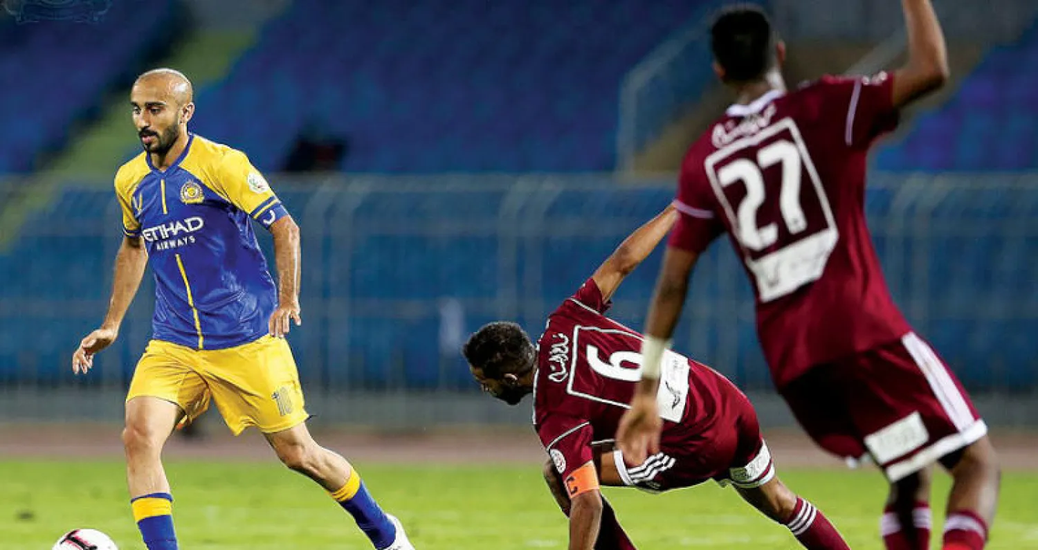 السهلاوي في مباراة النصر الأخيرة أمام الفيصلي («الشرق الأوسط»)