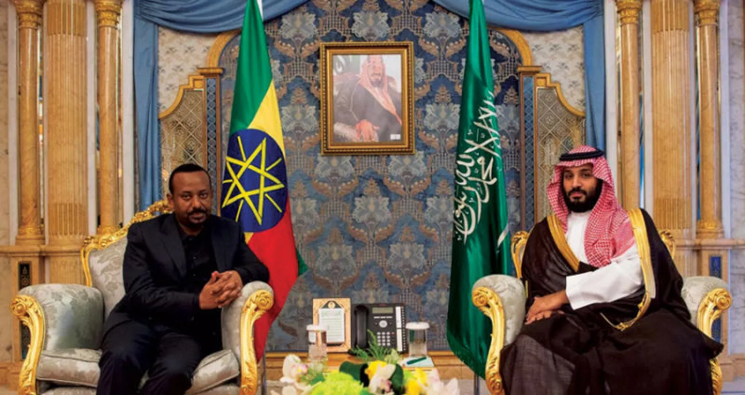 الأمير محمد بن سلمان لدى لقائه رئيس الوزراء الإثيوبي في جدة أمس (واس)