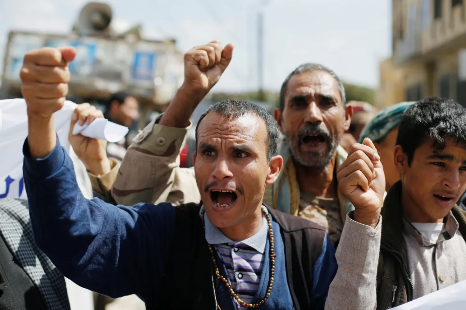 Houthi supporters in Sanaa. (Reuters)