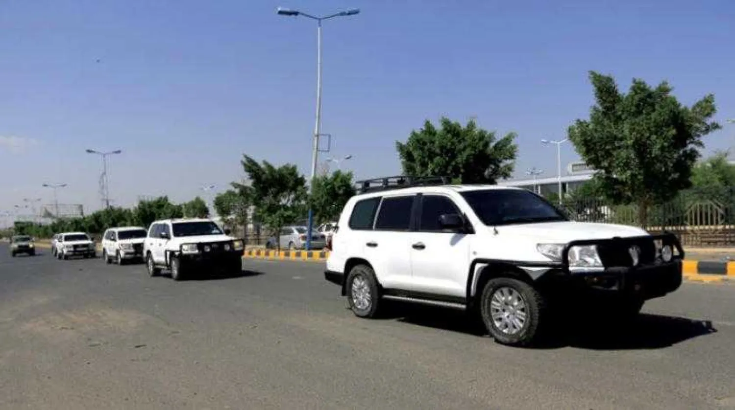 UN Envoy to Yemen Martin Griffiths' convoy leaving Sanaa (EPA)