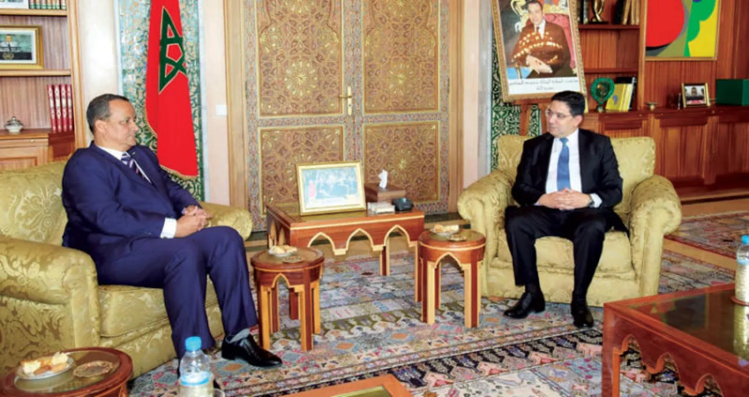 جانب من لقاء وزيري الخارجية المغربي والموريتاني في الرباط مساء أول من أمس (ماب)