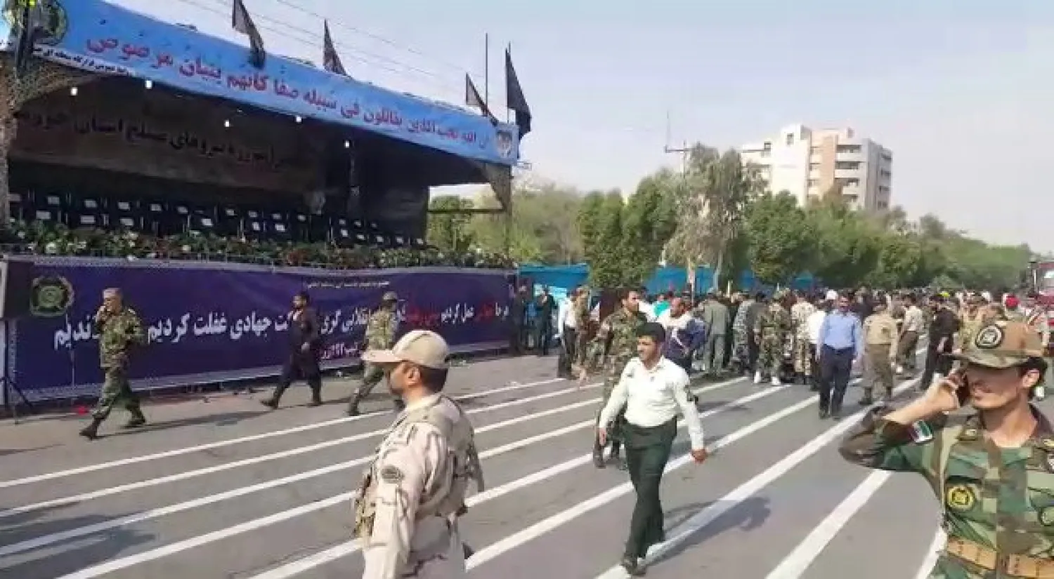 Scenes from the Ahvaz attack. Tasnim news agency