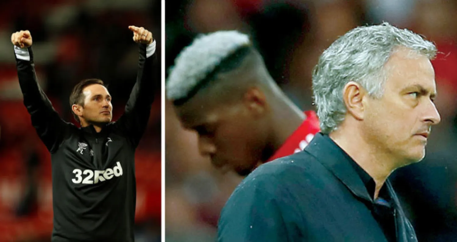 هل وصلت العلاقة بين مورينيو وبوغبا إلى نقطة اللاعودة ؟  -  لامبارد مدرب ديربي كاونتي تفوق على أستاذه مورينيو (رويترز)