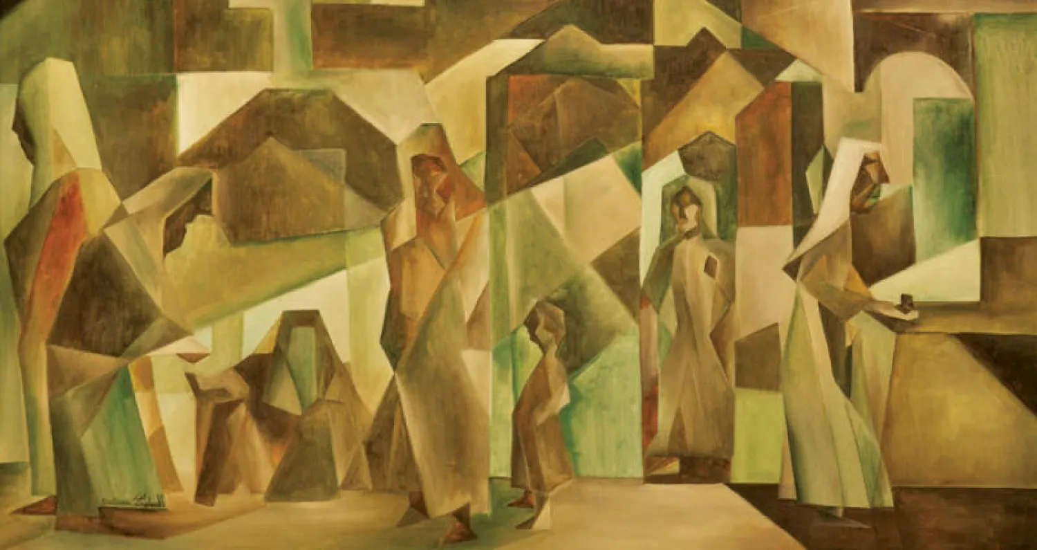 «مصلون يغادرون المسجد» لعبد الرحمن السليمان